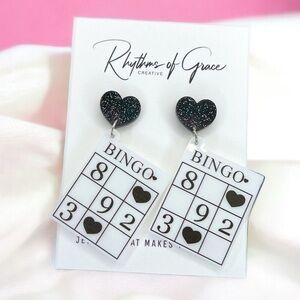 Bingo Card Dangle Earrings: Your New Game Night Faves! 🎉 NWT Game Night Jewelry